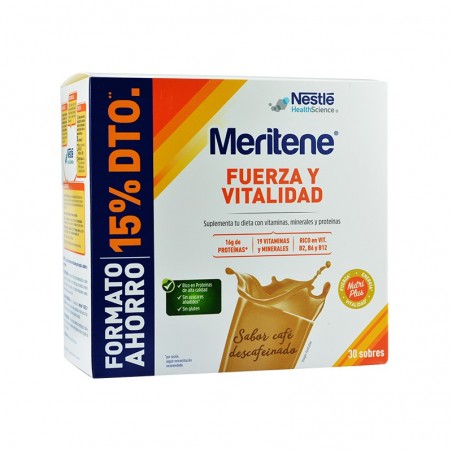 Comprar meritene fuerza y vitalidad café descafeinado 2 x 15 sobres