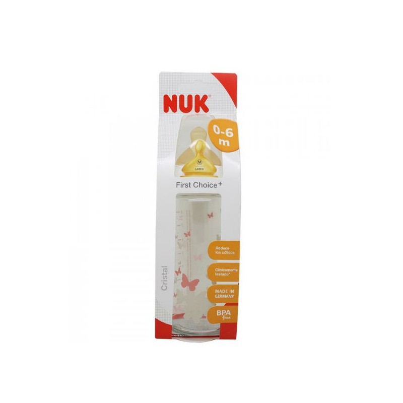 BIBERON CRISTAL LATEX NUK FIRST CHOICE 0-6 MESES 240 ML